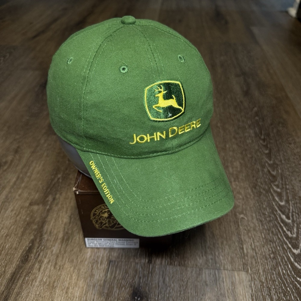 John‎ Deer Hat Green Yellow Baseball Cap Adj Strap Farm Work Chore Tractor